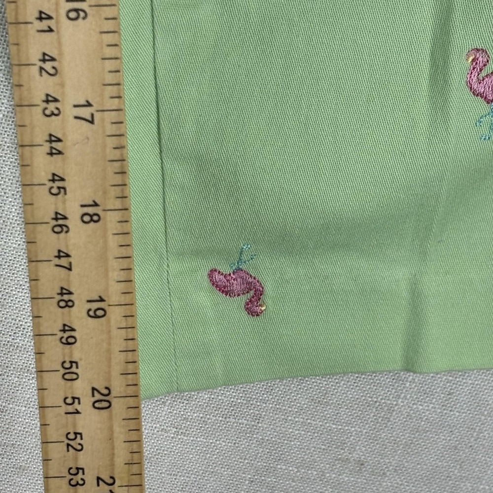 Kim Rogers Light Green Embroidered Flamingo Capris - Picture 5 of 8
